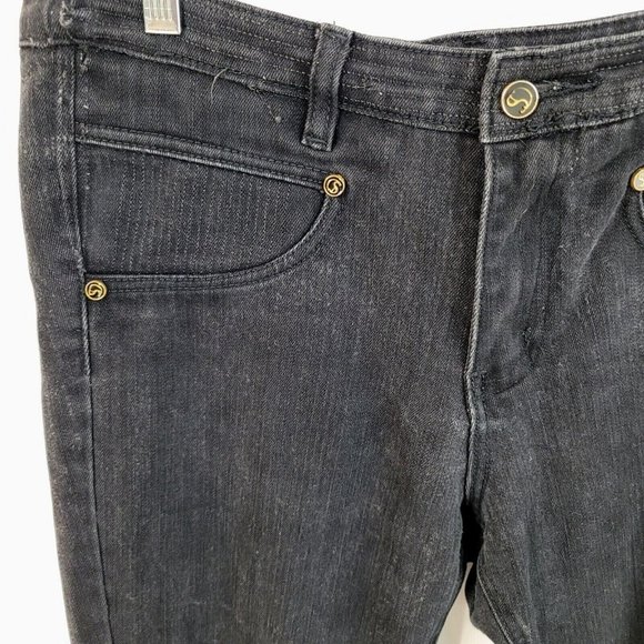 G Studio 34" x 26 1/2" Black Jeans Premium Denim Overstitched Straight Petite? - Picture 4 of 4